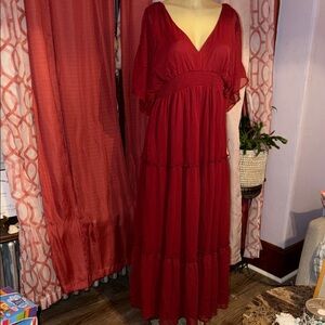 Venus Bridal Deep Red Maxi Dress